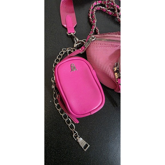 Steve Madden Women Maxima Crossbody Handbag, Small Clutch Fanny Pink Rhinestone - Picture 2 of 7